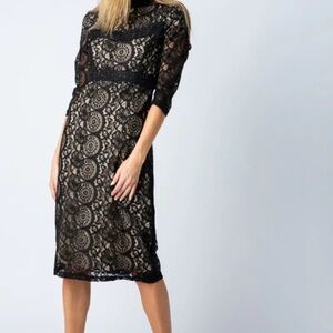 Polagram Black Lace Long Sleeve Dress